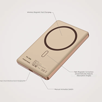 Power Bank Ultra-tipis 5000mAh dengan Pengisian Daya Nirkabel Magnetik, Pengisian Super Cepat PD20W, dan Catu Daya Portabel, Logo Dapat Disesuaikan