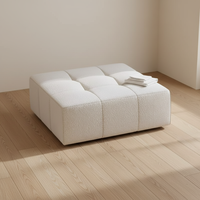 Modulares Sofa-Set Weiß Quadratisch Vakuumkomprimiert Bouclé-Stoff Weicher Schaumstoff-Couch für Wohnzimmer Hotel Villa Büro