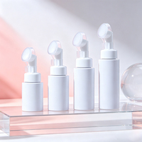 Bouteille de nettoyant moussant en PET 200ML 250ML 300ML 350ML avec pompe et brosse à poils doux, flacon cosmétique pour soins de la peau, impression sérigraphique