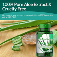 Complément alimentaire pour adultes en gros : Gélules de gel d'aloe vera 1000 mg / 250 capsules en flacon / Gélules molles d'aloe vera