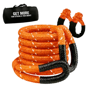 Cordon de <span class=keywords><strong>traction</strong></span> cinétique synthétique haute résistance bleu réfléchissant, kit d'urgence pour remorquage de voitures, pour le sauvetage par treuil avec manilles souples - Product Image 3