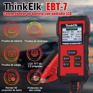 Testeur de batterie de voiture ThinkElk EBT-7 12V/24V <span class=keywords><strong>Espagnol</strong></span> pris <span class=keywords><strong>en</strong></span> charge avec mode de détection de lot <span class=keywords><strong>en</strong></span> un clic Analyseur de batterie pour voiture camion - Product Image 3