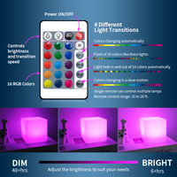 6cm Design moderne LED dés magiques lumineux carré veilleuse brillant en plastique Cube lumière de Table pour l'éclairage d'ambiance