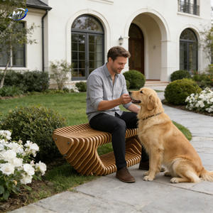 Banco de Patio Nórdico de Madera Maciza Moderna, Personalizado y Paramétrico, Silla de Descanso para Exteriores para Varias Personas - Product Image 6