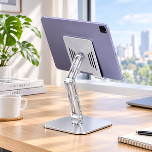 Heavy Duty 360 Degree Rotating Tablet Stand Foldable Aluminum Carbon Steel Dual Arm <strong>Bracket</strong> for Office - Product Image 4