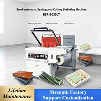 Machine d'emballage semi-automatique BSF-5030LT pour emballages alimentaires et de boissons, type L, avec découpe et thermoscellage, pour boîtes en carton et plastique, avec moteur