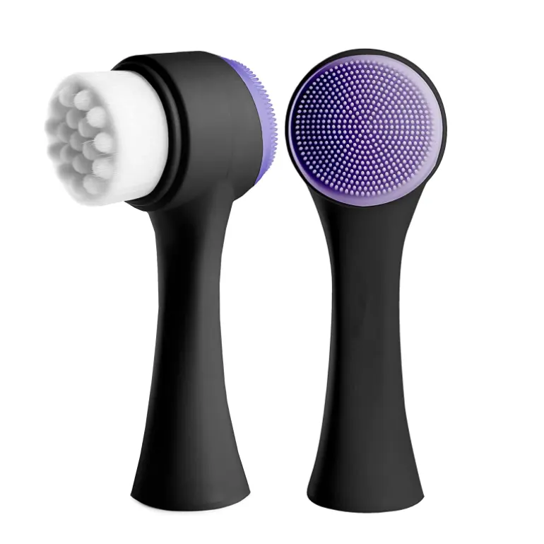 2 in 1 Manual Face Brush Cleanser - Exfoliating Brush - Face Cleansing Brush with Soft Bristles - Face Scrubber