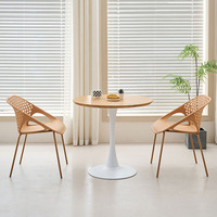 Chaise de salle à manger en plastique empilable de style nordique avec dossier épaissi, idéale pour restaurant, café, hôtel, salon