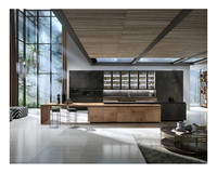 Cuisine moderne sur mesure haut de gamme avec îlot, design d'armoires intégrées d'usine, importée