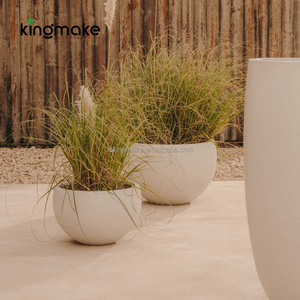 Grands pots à fleurs nordiques <span class=keywords><strong>en</strong></span> fibre de verre, pots ronds <span class=keywords><strong>en</strong></span> fibrociment et béton, pots à plantes durables pour jardin, toit, hall <span class=keywords><strong>d</strong></span>'hôtel - Product Image 2