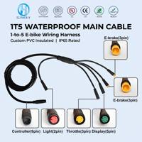 كابل PVC معزول مخصص للدراجات النارية والدراجات الكهربائية، مقاوم للماء، كابل رئيسي 1T5 (1 إلى 5)، حزمة أسلاك للتحكم في السرعة والفرامل والشاشة للدراجات الكهربائية