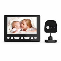 Moniteur vidéo sans fil pour bébé, caméra de vision nocturne infrarouge sans Wi-Fi avec audio bidirectionnel et berceuses, moniteur parentale portable
