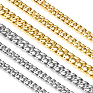 थोक 316एल 4 मिमी 6 मिमी स्टेनलेस स्टील क्यूबन चेन हार पुरुष फैशन आभूषण डिजाइन - Product Image 1