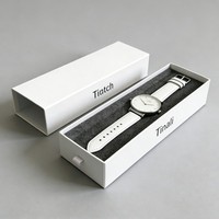 Boîte cadeau de montre personnalisée en carton noir de luxe avec impression numérique, emballage en carton durable avec mousse pour montres