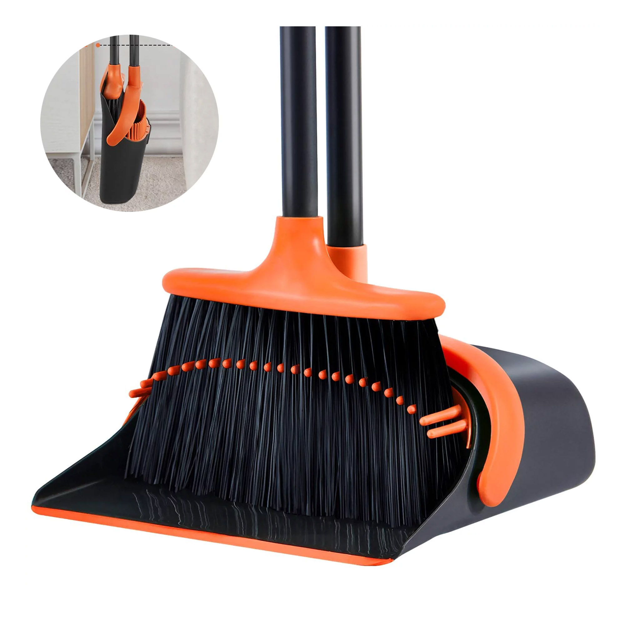 Long Handle Broom and Dustpan Set Household Cleaning Windproof Plastic Material Brooms Dustpans