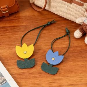 Tulip <b>Bag</b> <b>Charm</b> Forest-Style Accessory Floral Keychain Car Hanging Ornament Women Handbag <b>Charm</b> Tulip Flower Pendant - Product Image 4
