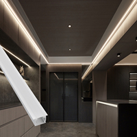 Profilé LED 092 pour bande lumineuse linéaire, série 6000, en aluminium anodisé, lumière du jour 6000K, pour plafond de chambre et armoire