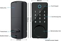 Cerradura Inteligente con Huella Dactilar, Alarma Antirrobo, Soporte para Tarjeta de Memoria, Wi-Fi, App Tuya, Seguridad Grado C, Acero Inoxidable para el Hogar