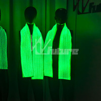 Écharpe à affichage LED à pixels, rechargeable, avec contrôle Bluetooth, pour carnaval, spectacle sur scène, concert, boîte de nuit, défilé, costume de fête
