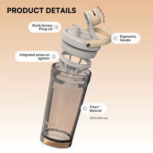 तेज खुले ढक्कन और पाउडर चैंबर के साथ टिकाऊ लीक-प्रूफ शेकर जिम या यात्रा खेल शेकर बोतल के लिए एकदम सही - Product Image 3