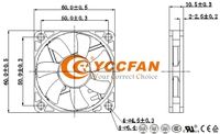 YCCFAN 60x60x10mm 6010 YDH6010C05 5000rpm 18.13cfm Ventilador axial de CC 5V 12V 24V Ventilador axial de CC sin escobillas