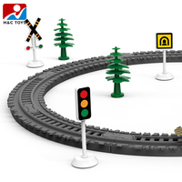 35 pièces de train électrique miniature avec rails circulaires, jouets de train avec lumières, rails de train pour enfants