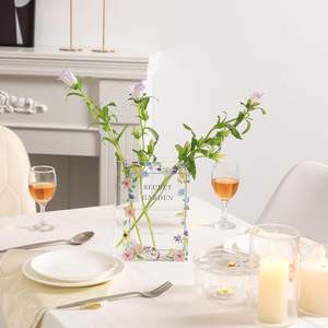 PORPAN moderne décoratif clair acrylique livre Vase fleurs livre fleur Vase présentoir pour bureau à domicile salon Table à manger - Product Image 5
