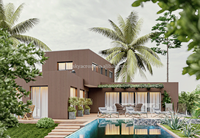 Skyacross CX2618 Cabanes d'hôtel sur la plage Maisons modulaires Villas de luxe préfabriquées Cabane préfabriquée pour hôtel-resort Casa