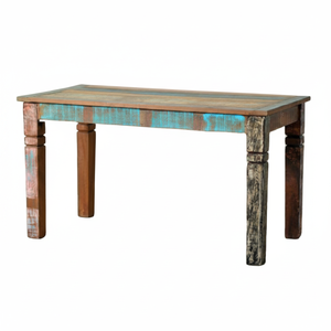 Modern <b>Reclaimed</b> Solid Wood Office Desk with 4-Tier Storage <b>Shelves</b> Convertible Commercial Furniture - Product Image 2