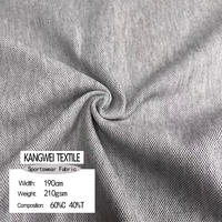 Tela de Punto Jersey de Poliéster/Algodón Elástica, Transpirable y Absorbente de Humedad, Suministro Directo de Fábrica, Peso Pesado 210 GSM