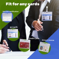 Bestom Économie PVC Porte-Cartes Horizontal Standard Étanche En Plastique Souple ID Pochette Fermeture Éclair Pratique Porte-Badge Accessoire