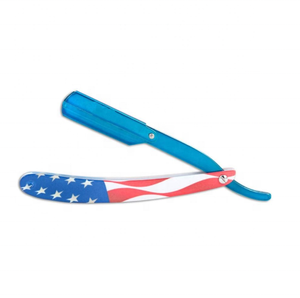 Rasoir de barbier à bord droit avec poignée de drapeau américain - Product Image 1