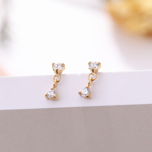 Pendientes de aro chapados en oro de acero inoxidable para mujer de alta calidad, conjunto de joyería, regalo impermeable - Product Image 2