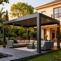 Pergola motorisée personnalisable pour patio, couvertures de jardin, cuisine extérieure automatique, bioclimatique, en aluminium à lames orientables, revêtement poudré