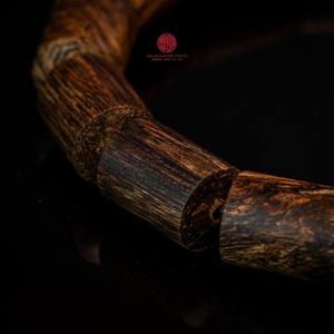Pulsera de cuentas de madera de agar natural premium, auténtica madera de Oud de 10x12mm, tamaño grande para hombre, joyería. - Product Image 4