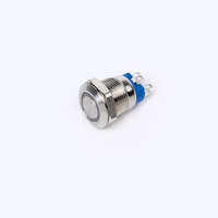 ELEWIND Interrupteur à bouton-poussoir anti-vandalisme 12 mm 1NO avec LED RGB 3 couleurs, étanche IP65, certifié CE pour 2A (PM121F-10E/J/RGB/12V/S)