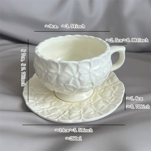 Tasse à café en céramique <span class=keywords><strong>de</strong></span> style rétro britannique avec poignée, service <span class=keywords><strong>de</strong></span> thé <span class=keywords><strong>de</strong></span> l'après-midi sûr et sûr, assiette créative pour desserts et collations - Product Image 6