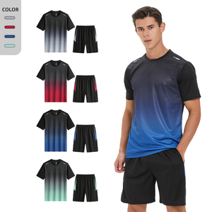 Set da allenamento da uomo abbigliamento sportivo magliette da <span class=keywords><strong>calcio</strong></span> e pantaloncini da ginnastica completi da <span class=keywords><strong>calcio</strong></span> abbigliamento sportivo estivo - Product Image 5