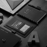 Carnet de notes de luxe A5 à anneaux en cuir PU à couverture rigide Logo personnalisé Conception à feuilles mobiles pour planificateur de réunion de bureau Journal en gros