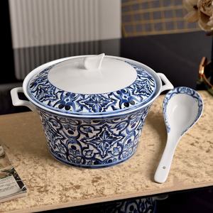 Ensemble de vaisselle luxueux et créatif de 58 pièces à motifs bleus pour la maison, cadeau en céramique - Product Image 3