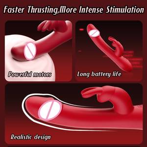 Vibratore Rabbit con Stimolazione del Punto G, Giocattoli Sessuali per <span class=keywords><strong>Donne</strong></span>, con Orecchie Vibranti, Dildo Vibrante in Silicone Realistico - Product Image 3