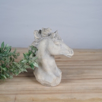 Haute qualité Antique tête de cheval Sculpture Design classique pour la décoration intérieure salon ciment animaux ornements Archaize Style