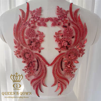 QUEENS GOWN Applique perlée à la main de luxe exquis avec paillettes accessoires colorés pour robe de mariée