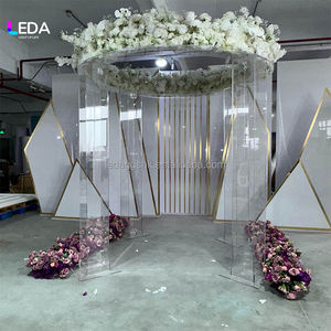 LEDA Nouveauté Décoration de mariage de luxe en plein air Chuppah en acrylique transparent Détachable Mandap rond - Product Image 2
