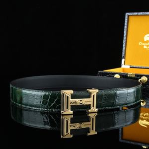 Cinturón de Hombre de Lujo con Textura de Cocodrilo, Correa de Cuero Genuino para Hombre, Cinturón Casual de Negocios de Alta Gama - Product Image 4