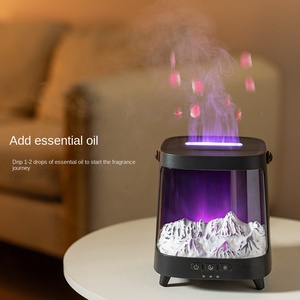 Difusor de Aroma de llama Aurora 3D transfronterizo, humidificador de escritorio eléctrico para el hogar, simulación de Control remoto, plástico de carbón - Product Image 3