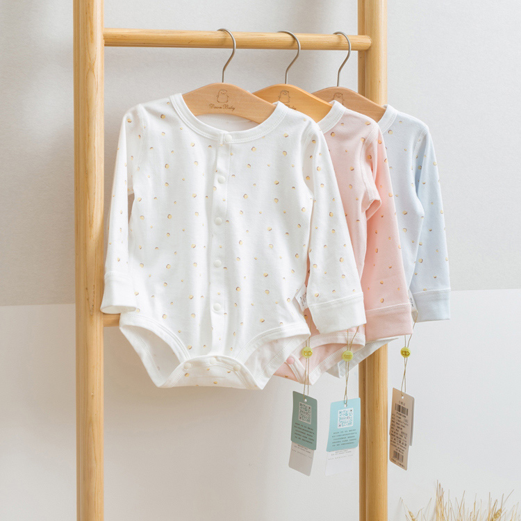 Детское боди из 100% хлопка, с длинным рукавом и пуговицами