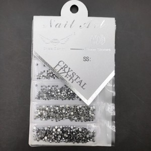 Diamants de verre à fond plat HQ Mixed Proc Discount, 4 grilles, pour accessoires de bijoux, nail art et création DIY, diamants ronds en cristal - Product Image 4