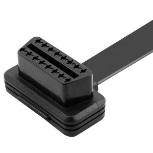 60cm rechtwinkliges OBD II OBD2 16-poliges Splitter-Verlängerung kabel 1x Stecker und 2 x Buchse Low Profile Slim Extender-Kabel adapter - Product Image 3