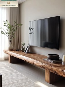 Meuble <span class=keywords><strong>TV</strong></span> moderne en bois massif, style luxe léger, pour salon, <span class=keywords><strong>petit</strong></span> appartement, avec rangement et <span class=keywords><strong>banc</strong></span> - Product Image 2